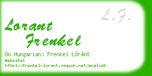 lorant frenkel business card